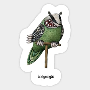 Badgerigar Cartoon T-Shirt Sticker